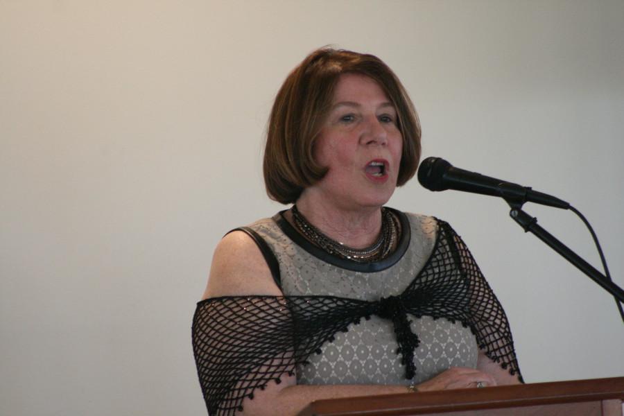 School Nurse Ms. Bernard thanks her friends, family, and colleagues at her retirement party May 22nd at Haddad's.