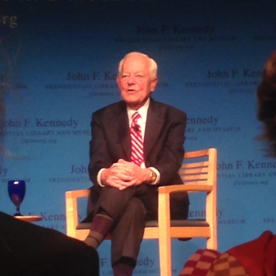 Bob Schieffer speaks at an open forum hosted at the JFK Library.