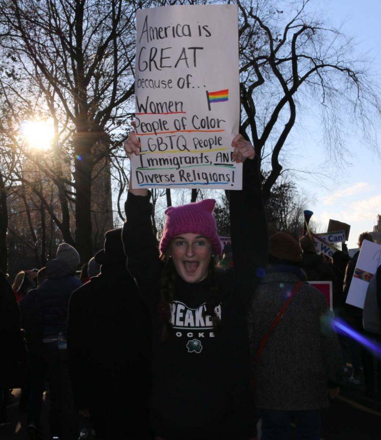 Ellen ODonnell takes part in the Womens March in Boston. Photo courtesy of Hanna Lydon. 