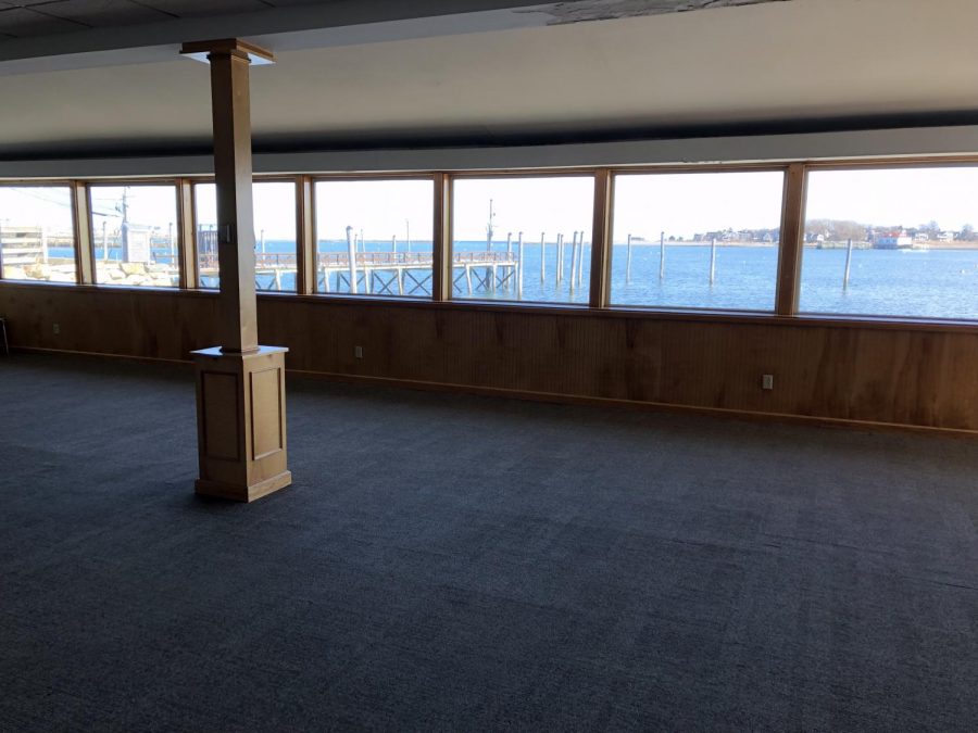 Photo of the main room in the building overlooking the harbor. Photo Courtesy of Colleen Quinn