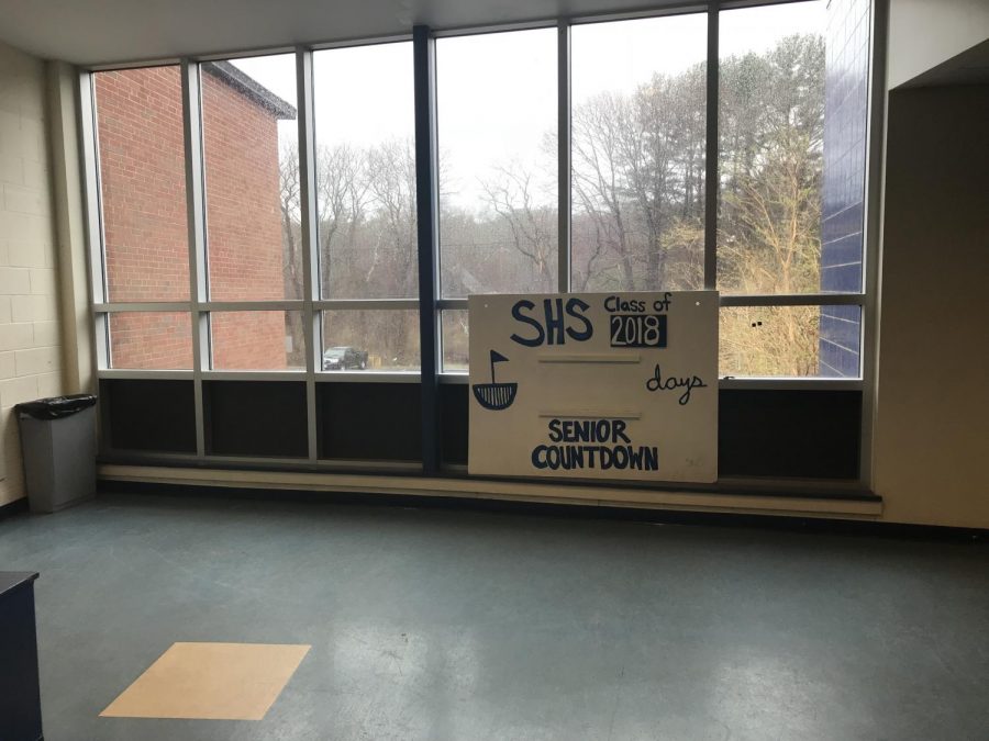 "The Stoop" high top tables were relocated during April vacation