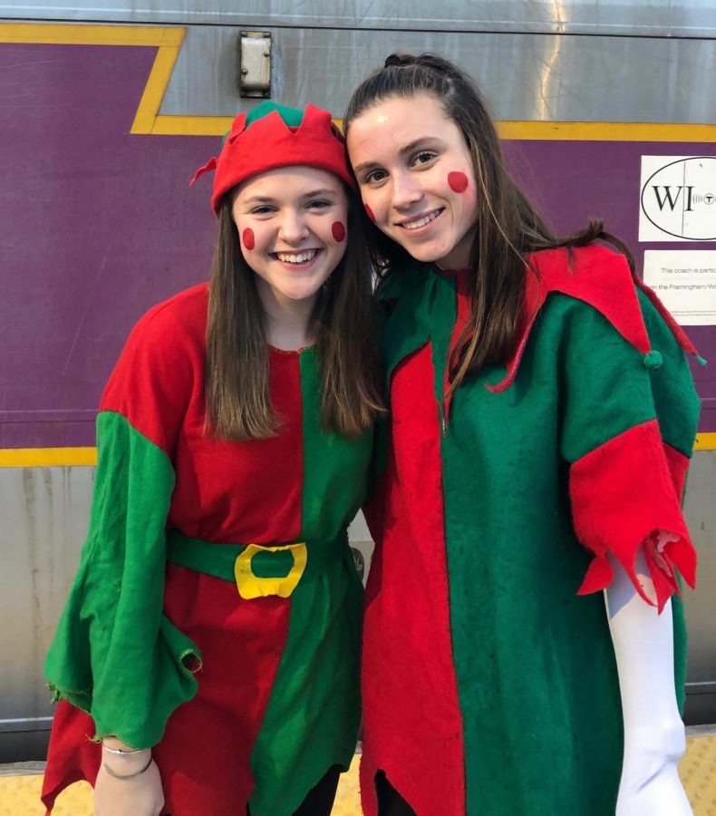 Juniors Erin Logan and Bridget Bonner volunteered as elves for this years Polar Express