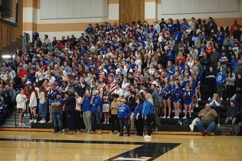 SHS Class of 2020 shares their Sailor spirit during a playoff basketball game