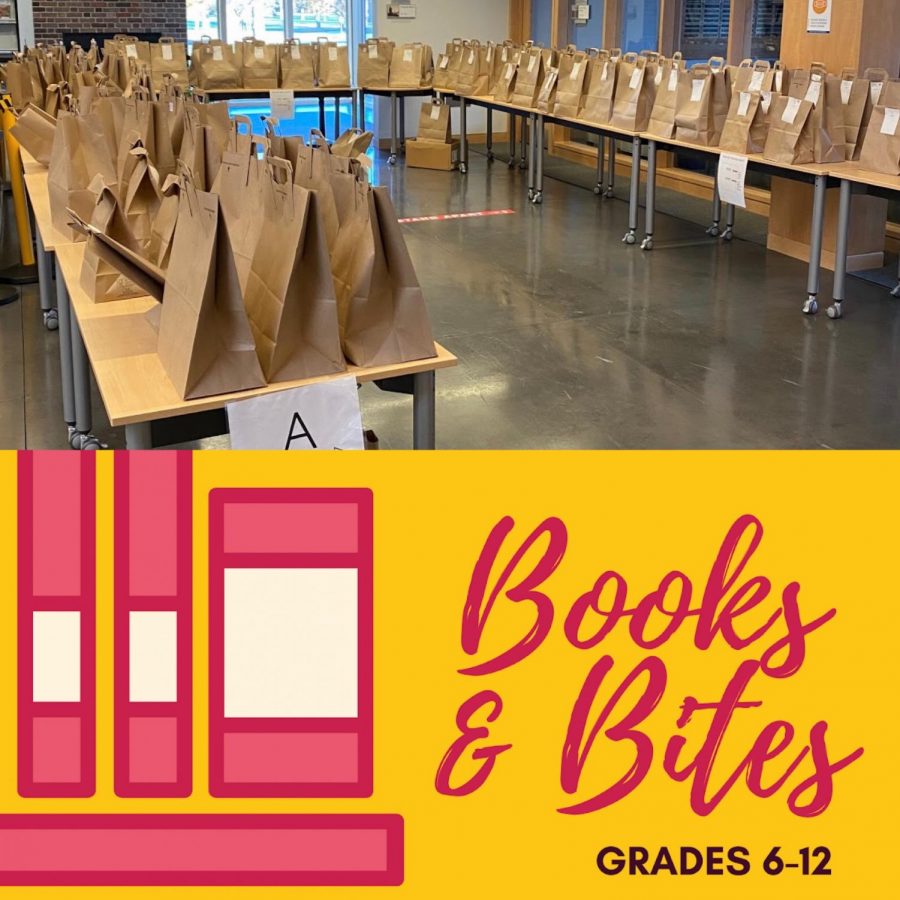 Top: Scituate Town Library book pick up
Bottom: "Book & Bites" Scituate Town Library advertisement poster 