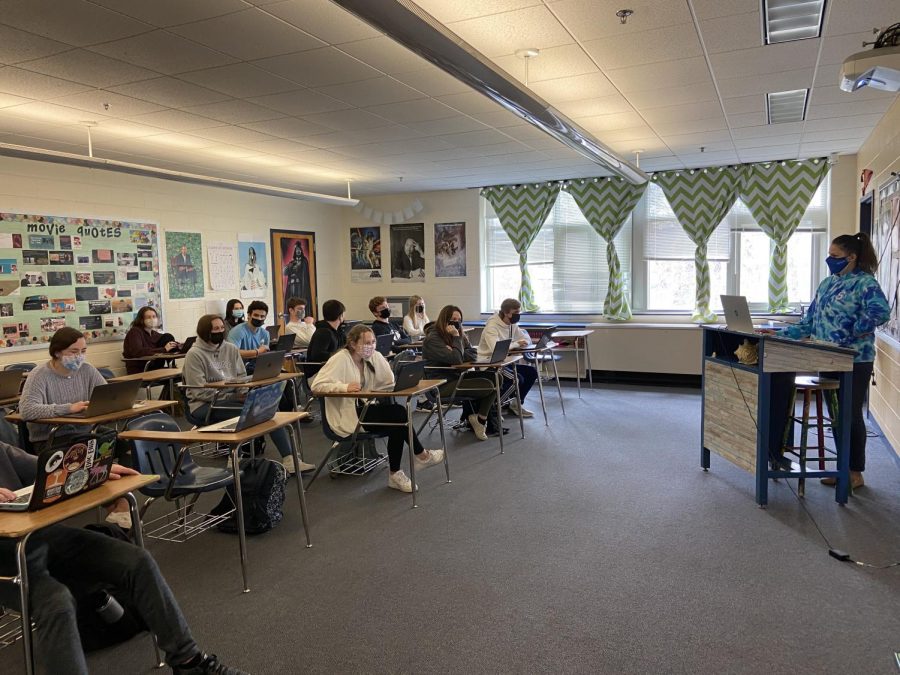 Anne Blake teaching her students 