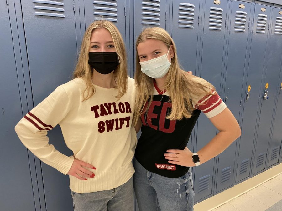 SHS seniors Sarah Villa (left) and Abigail McMellen (right)  celebrate Swiftie pride