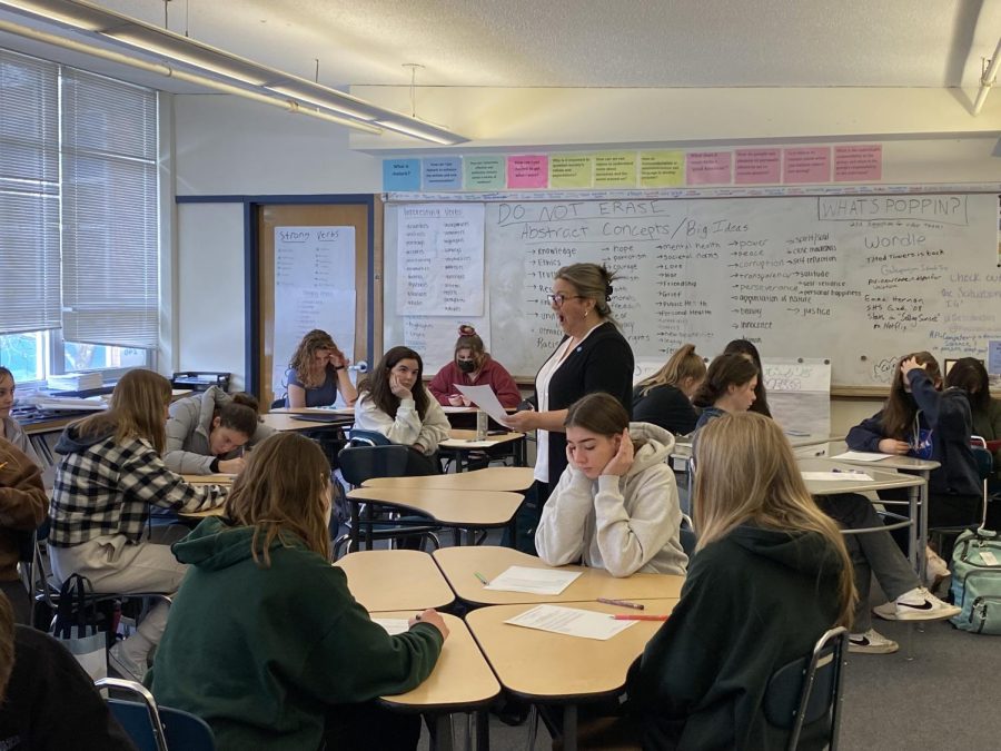 Julie Alexander from Mass Insight worked with AP students to help prepare them for timed essay writing