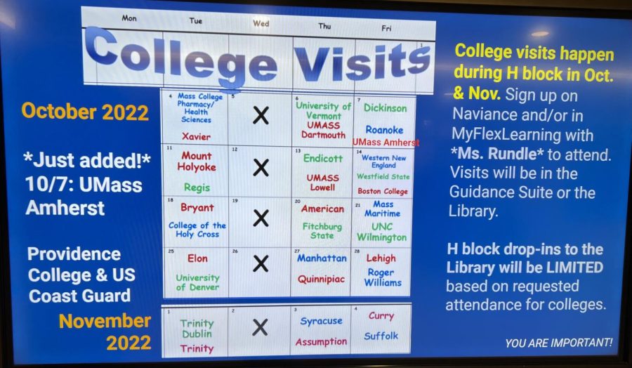 College visit information is available at the SHS guidance office