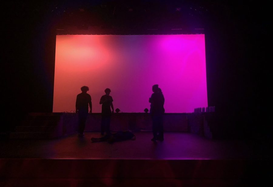 SHS Drama Tests Lighting Before a Show 