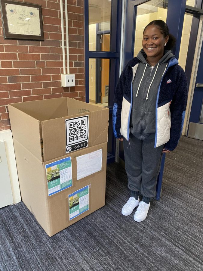 Emani Summerville collects socks and personal items for senior citizens in Boston