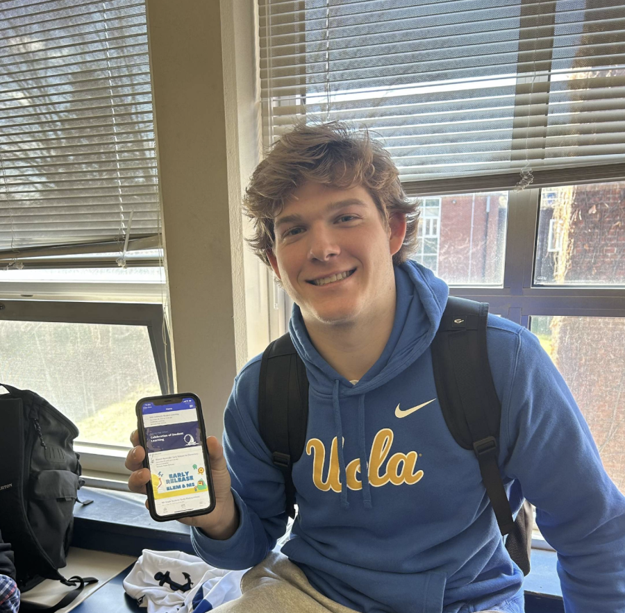SHS senior Jamieson Hodlin uses the SPS app to stay informed about school events