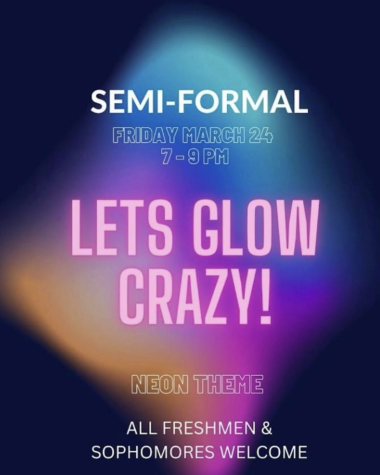 Underclassmen Semi-Formal Dance is March 24th: Glow Crazy!