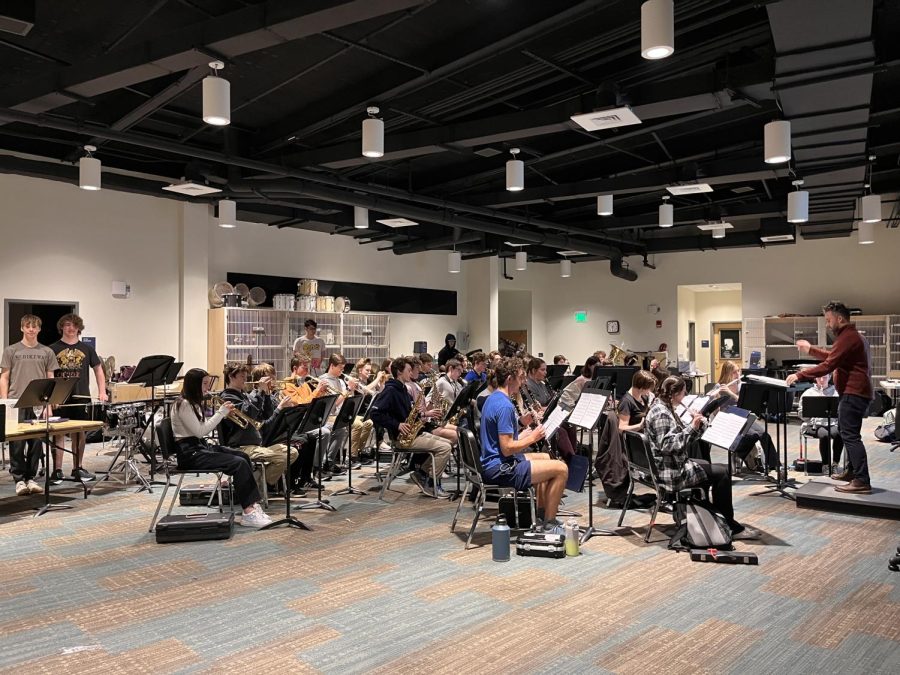 Members of the SHS band practice during their G Block class