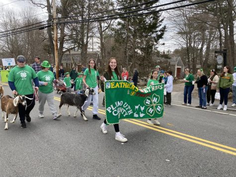 SHS senior Bella Hersey marched with the 4-H Club during Scituates 2022 St. Patricks Day parade 