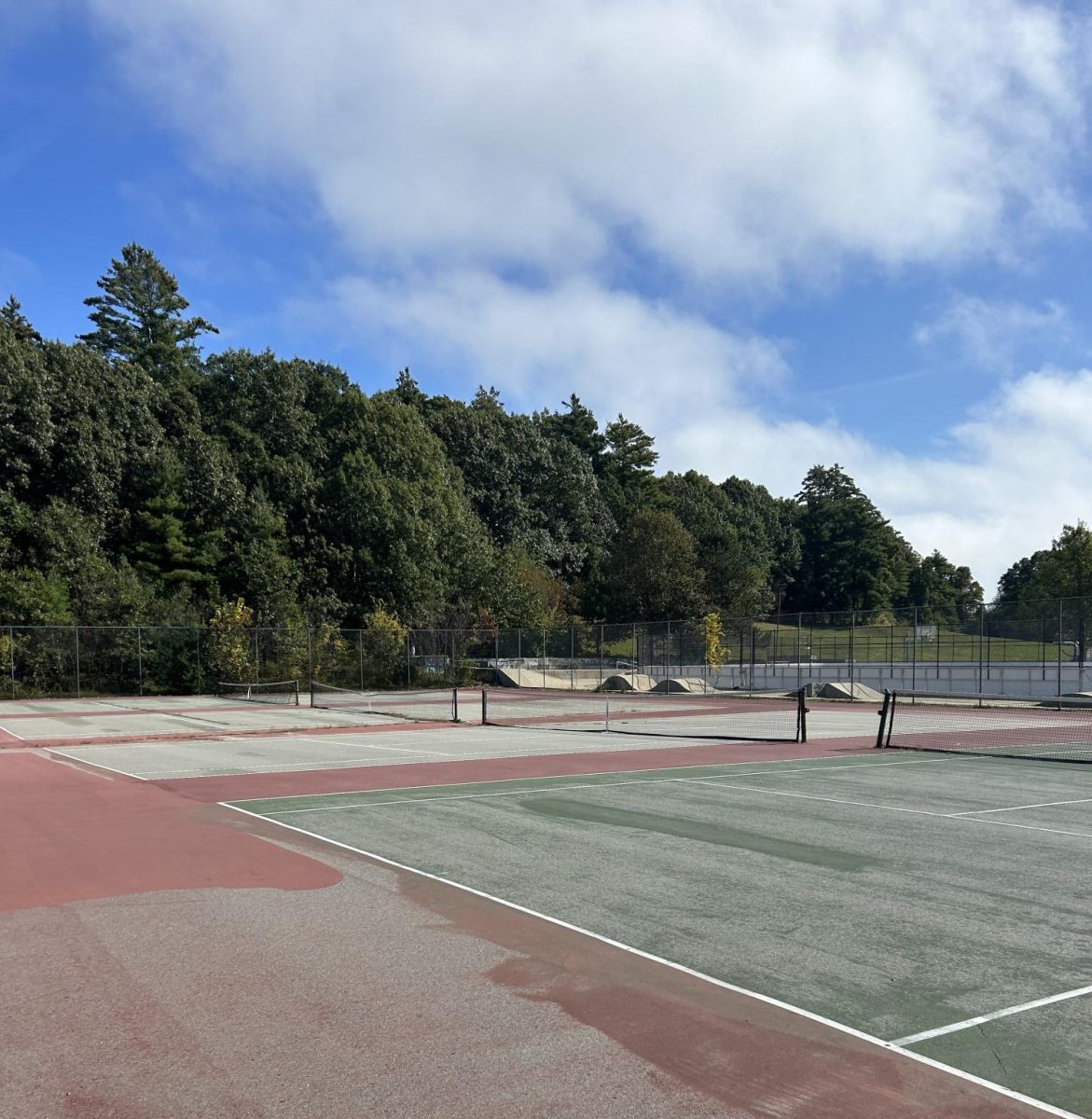 SHS tennis courts are used by students and staff who enjoy playing pickleball