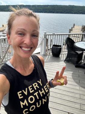 Mulvaney took a "selfie" in Ithaca, NY, during the summer after she completed a run to prepare for the Chicago marathon.
