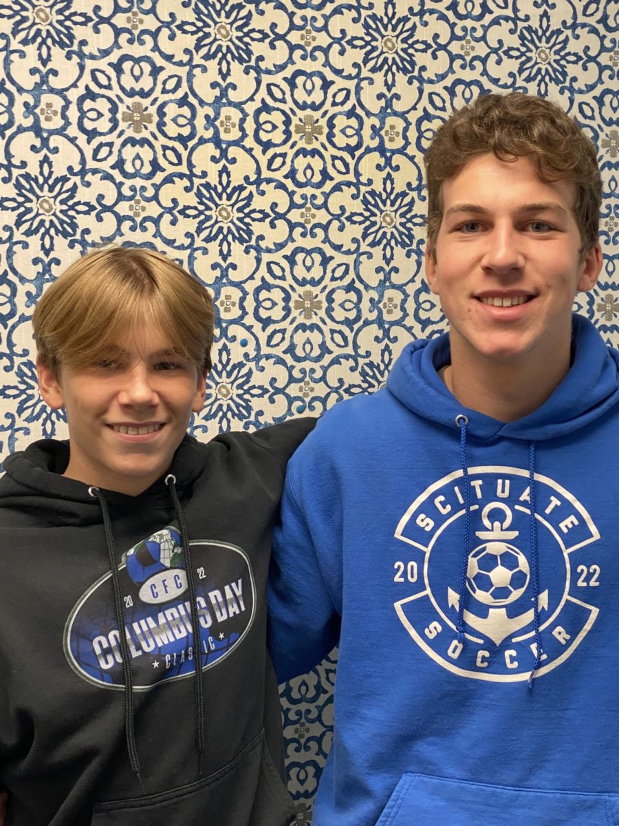 Nelson Murray (left) and Philippe Laniel (right) kept the Scituate varsity soccer team in the running for the playoffs