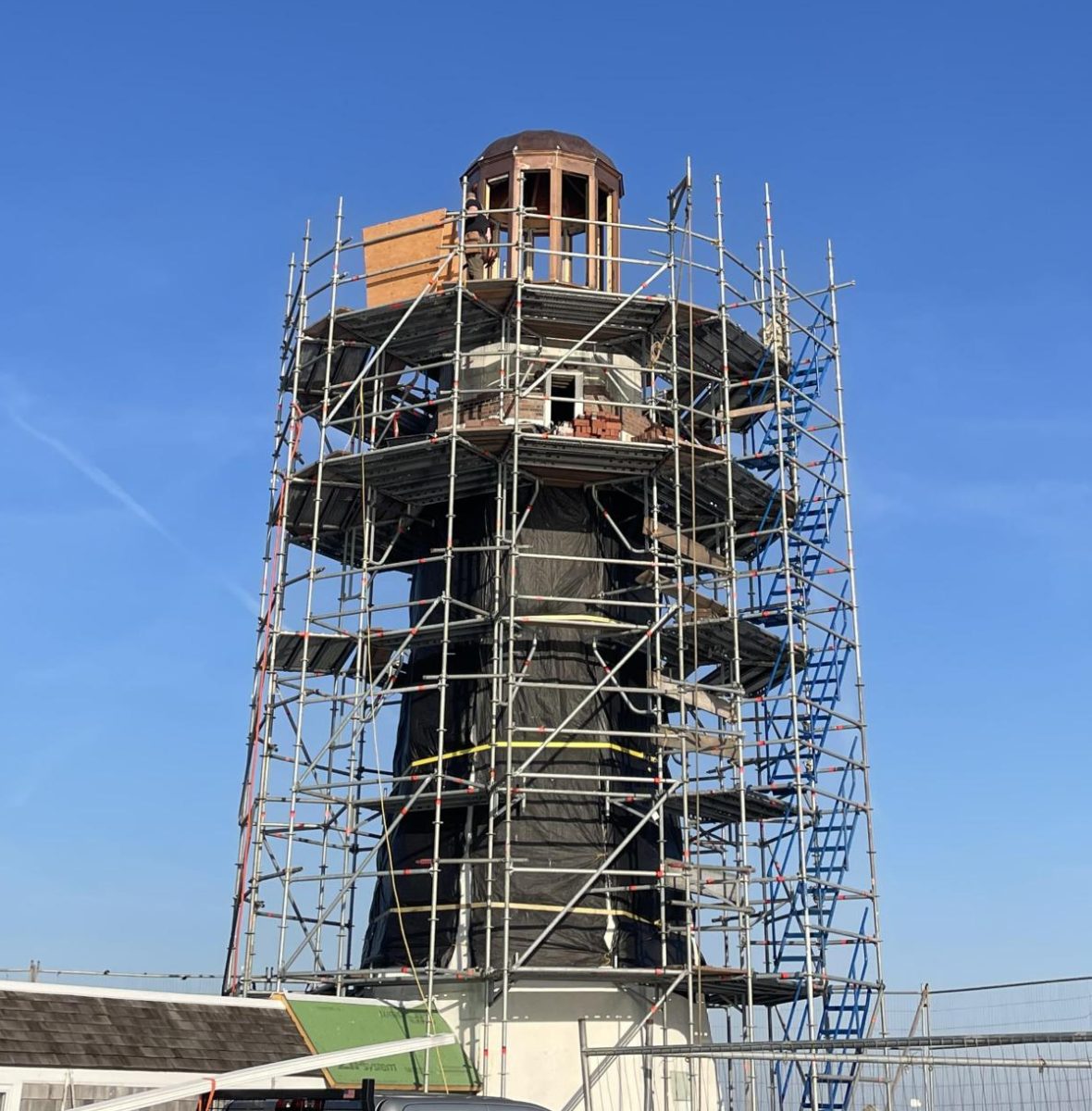 The lantern room has been returned to the top of Scituate lighthouse