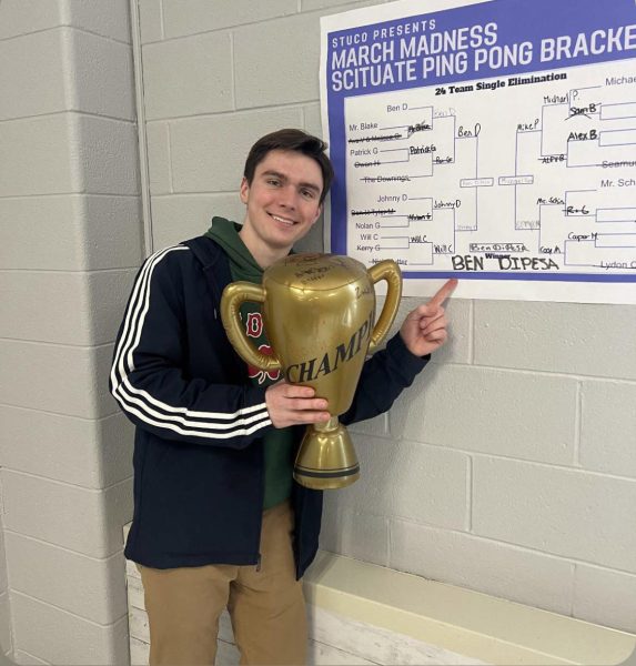 Ben DiPesa prevailed as the March Madness Ping-Pong Tournament champion, winning a $50 gift card and bragging rights at SHS