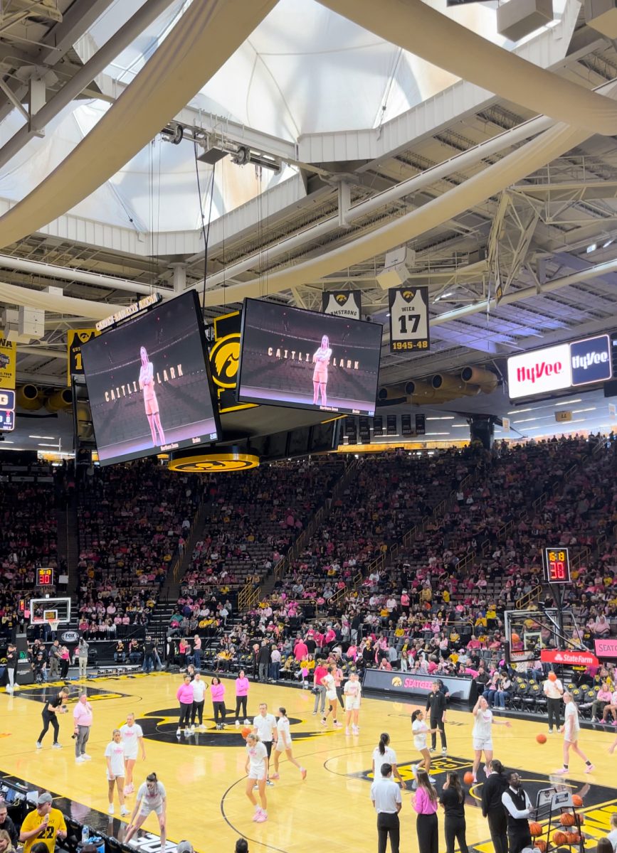 Caitlin Clark (pictured in a 2024 Iowa game)  has played a significant role in the recognition of female athletes.