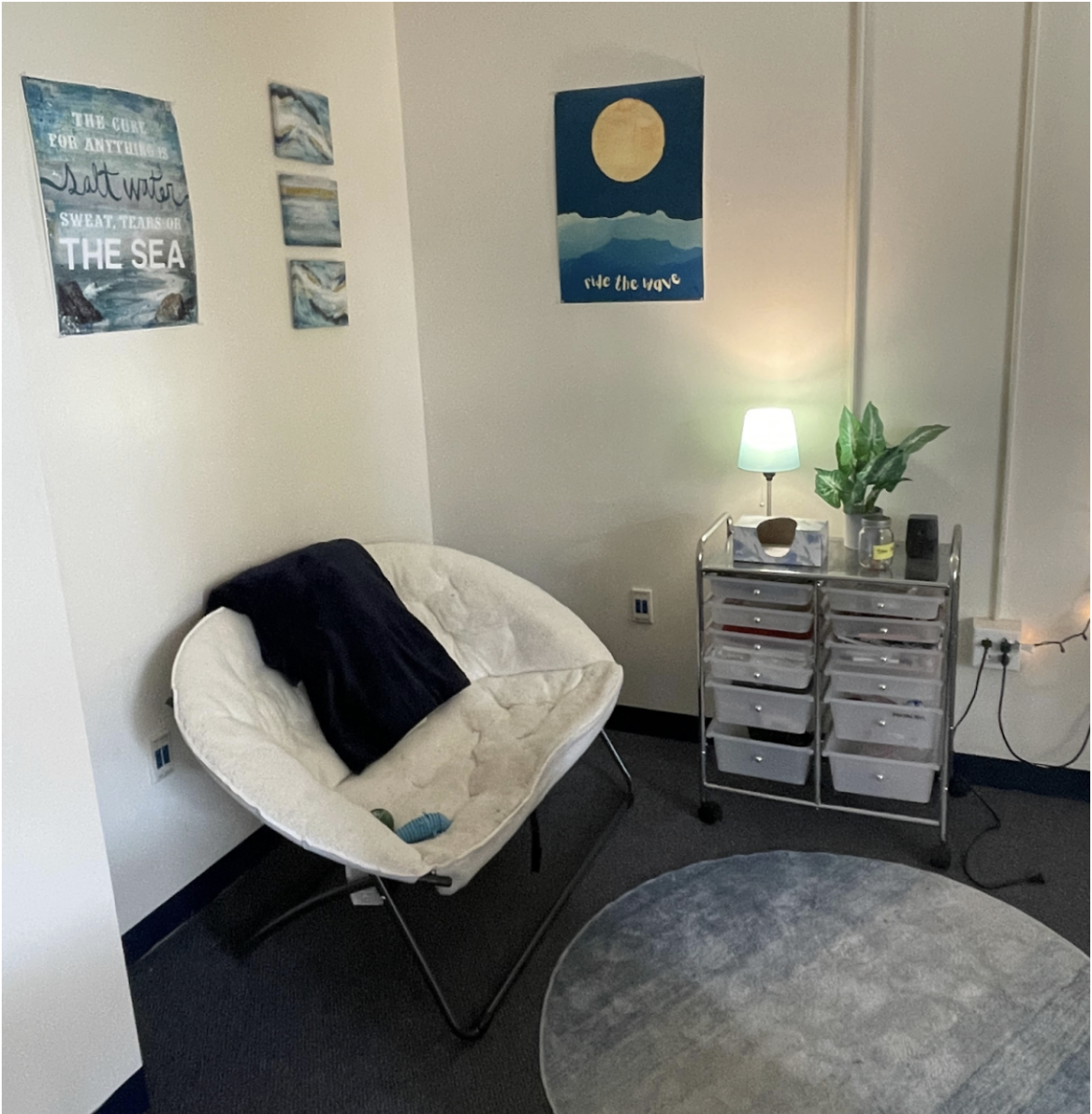 A glance at Ms. Clancy's Lighthouse room at SHS, a place for students to receive guidance and counseling.