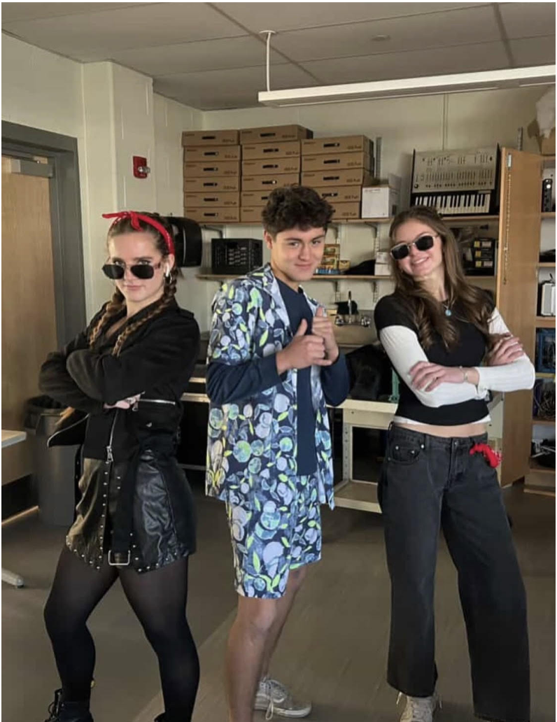 SHS seniors McKenzie Gilmore, Brennan Lazcano, and Celia Rowins participated in November's Spirit Week. 