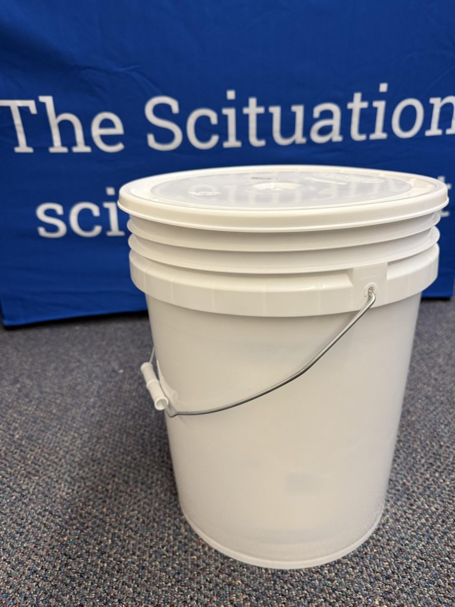 Every classroom at SHS is equipped with a white bucket stocked with supplies that can be used during an emergency or lockdown